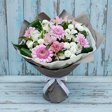 Букет цветов из:  Герберы, Альстромерии и Хризантемы #REPLACE_PRED# Русско-Высоцкое
