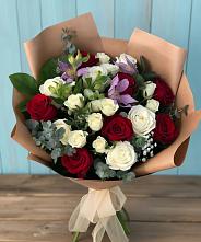 Букет цветов из:  Розы и Альстромерии #REPLACE_PRED# Русско-Высоцкое