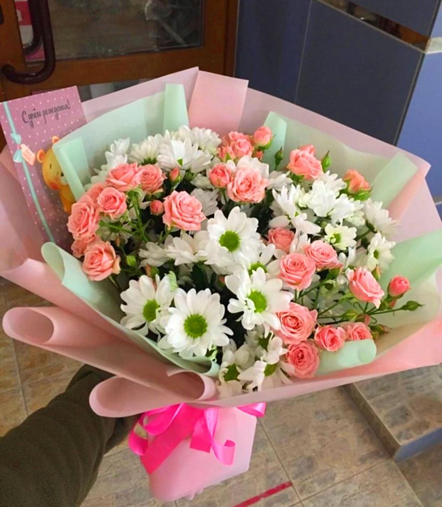 Букет цветов из: Розы и Хризантемы в Русско-Высоцкое