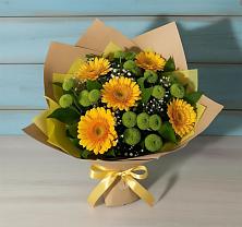 Букет цветов из:  Герберы и Хризантемы в Русско-Высоцкое