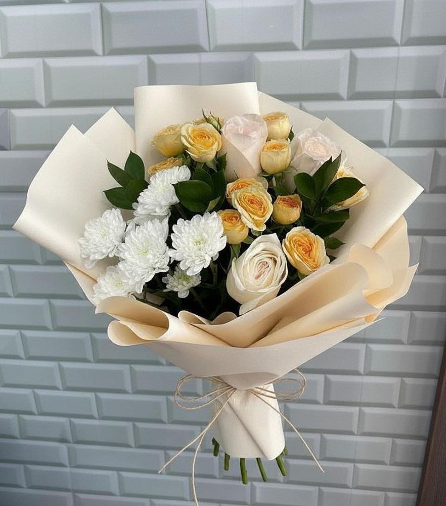 Букет цветов из: Розы и Хризантемы в Русско-Высоцкое