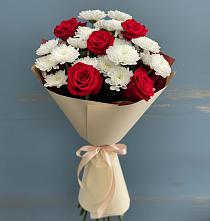 Букет цветов из:  Розы и Хризантемы в Русско-Высоцкое