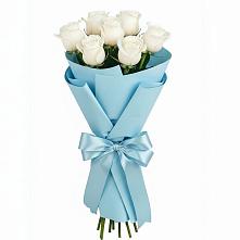 Букет 7 белых роз Проуд в Русско-Высоцкое