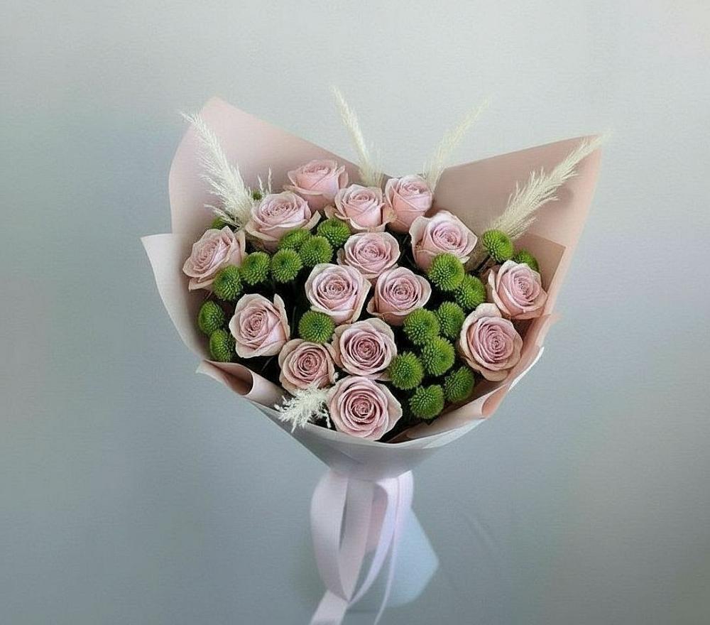 Букет цветов из: Розы и Хризантемы в Русско-Высоцкое