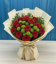 Букет цветов из:  Розы и Хризантемы в Русско-Высоцкое