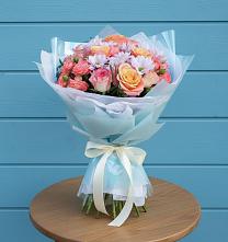 Букет цветов из:  Хризантемы и Розы в Русско-Высоцкое