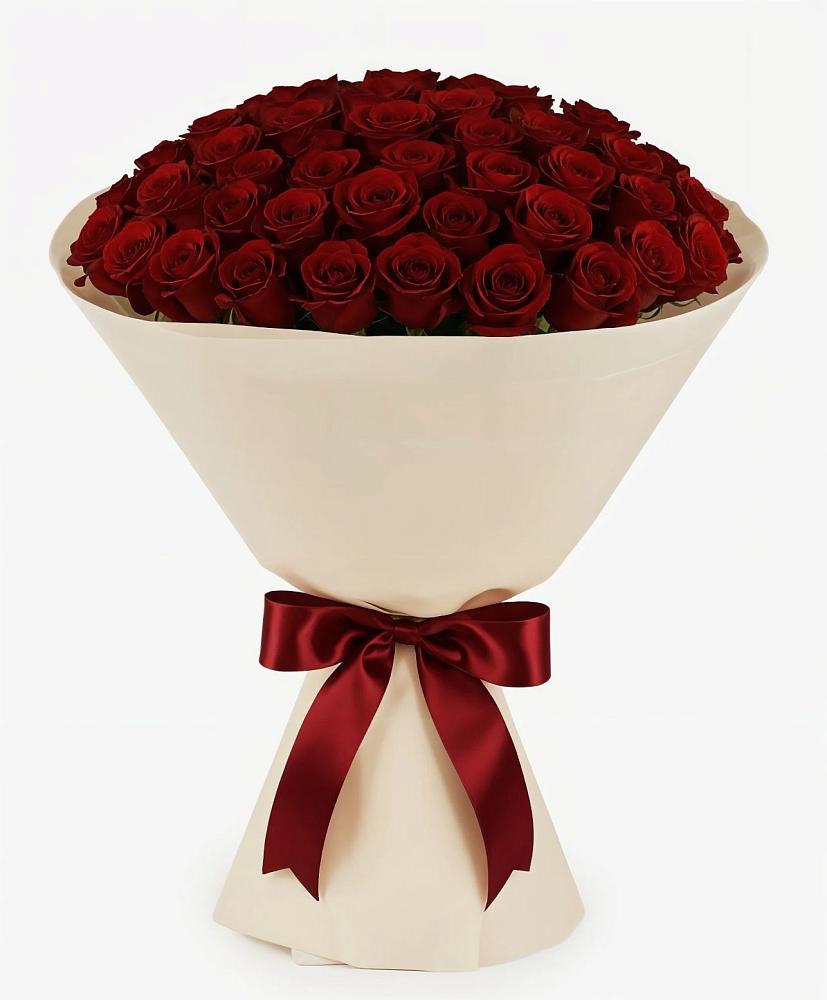 Букет 101 Бордовая роза Блэк Бакарра в Русско-Высоцкое